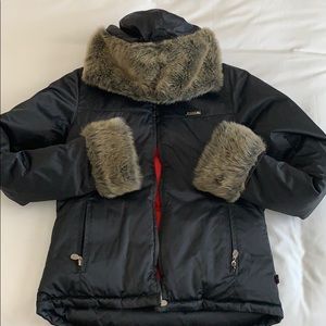 Eckored Ladies Puffy Jacket with Faux Fur